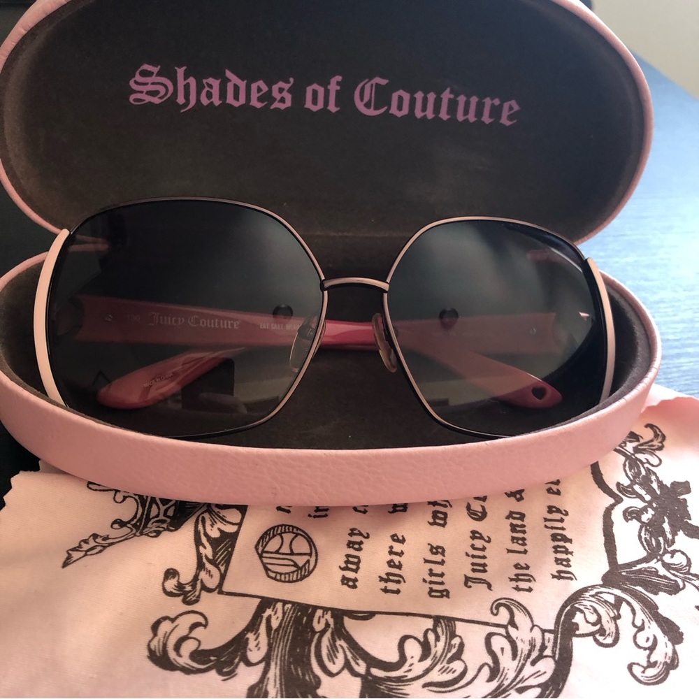 Juicy couture peace symbol pink sunglasses with case